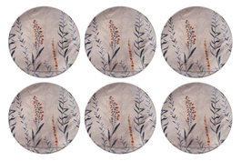 Hermia Juego de Platos de Postre Navideños de Porcelana 19.3x19.3x2cm (6 Piezas) para Celebraciones Festivas